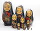 Vintage Palech Style Russian Nesting Dolls 10pcs Set'ruslan I Ludmila' Signed