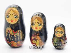 Vintage PALECH Style Russian Nesting Dolls 10pcs SET'RUSLAN I LUDMILA' Signed