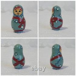 Vintage RARE Hand Painted Farmhouse Theme Nesting Dolls Set Of 7 Handcrafted