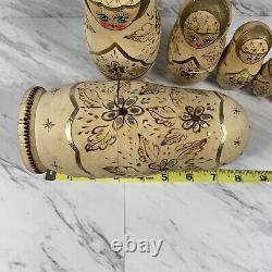 Vintage R. Ceprueb Nocag Hand Painted/Signed Russian Nesting Doll 7 Piece 1993
