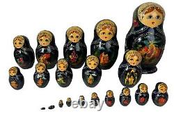 Vintage Rare 20 Pcs Matryoshka Russian Nesting Dolls Signed Cepzueb Nocag