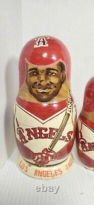 Vintage Rare Nesting Doll Matryoshka Russian Los Angeles Angels MLB Baseball