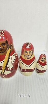 Vintage Rare Nesting Doll Matryoshka Russian Los Angeles Angels MLB Baseball