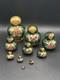 Vintage Russian 10 Piece Matryoshka Nesting Doll Khokhloma Style Withlady Floral