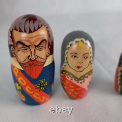 Vintage Russian Leaders Wood Matryoshka 14 pieces Signed 1993 Moscow