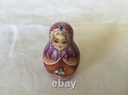 Vintage Russian Matryoshka Hand Painted Doll with Ballet Scenes 5 nested