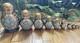 Vintage Russian Matryoshka Nesting Dolls 10 Piece Signed Blue & Gold 8 Moscow