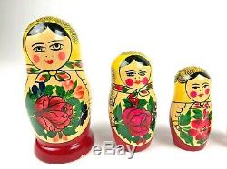 Vintage Russian Matryoshka Nesting Dolls Antique Gorky Semonov Set of 6 USSR