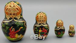 Vintage Russian Matryoshka Nesting Dolls Sergiyev Posad 7 Pieces Signed