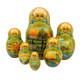 Vintage Russian Matryoshka Nesting Dolls Set Of 7 Signed 80s Nature Folk Art