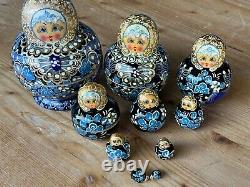 Vintage Russian Matryoshka Nesting Dolls by Ceprueb Nocag, 10 p