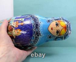 Vintage Russian Matryoshka Wood Vodka Bottle Holder Nesting Doll Signed Papers