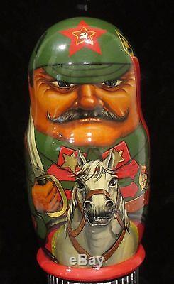 Vintage Russian Nesting Doll 8 Pc Revolution Of 1917 H 9