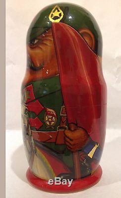 Vintage Russian Nesting Doll 8 Pc Revolution Of 1917 H 9
