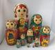 Vintage Russian Nesting Doll Artisan Flower Fairys Fairytale 10-n