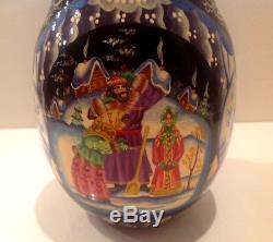 Vintage Russian Nesting Doll Fedoskino Style Russian Winter 15pc 10signed