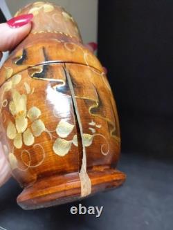 Vintage Russian Nesting Doll Handpainted Signed