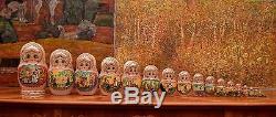 Vintage Russian Nesting. Doll Mstera Style 20 Pcs Russian Stories 90-s 11