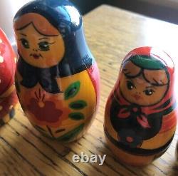 Vintage Russian Nesting Doll (Set Of 6) Made in USSR Handpainted 1980s
