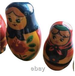 Vintage Russian Nesting Doll (Set Of 6) Made in USSR Handpainted 1980s