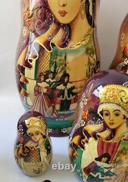 Vintage Russian Nesting Doll Very Large Artisan Scenes From Cinderella