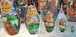Vintage Russian Nesting Dolls 10PC Set 1by Artist Zhishkina M. V