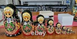 Vintage Russian Nesting Dolls 10 Pcs Signed Hand Painted 2004 Matryoshka