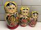 Vintage Russian Nesting Dolls 3 Piece Set