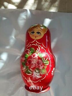Vintage Russian Nesting Dolls 8 Inch 13 Piece Set Signed And Dated Authentic