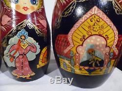 Vintage Russian Nesting Dolls 8 Inch 7 Piece Set Signed And Dated 1993