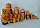Vintage Russian Nesting Dolls Lot Of 17 Matryoshka Hand Painted Ussr Wood