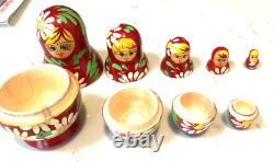 Vintage Russian Nesting Dolls. Wooden, Hand Painted. Nesting