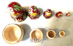 Vintage Russian Nesting Dolls. Wooden, Hand Painted. Nesting