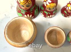 Vintage Russian Nesting Dolls. Wooden, Hand Painted. Nesting