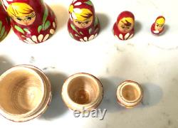 Vintage Russian Nesting Dolls. Wooden, Hand Painted. Nesting