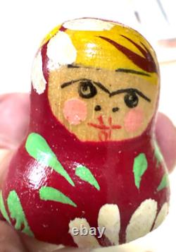 Vintage Russian Nesting Dolls. Wooden, Hand Painted. Nesting