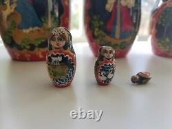 Vintage Russian Nesting Dolls signed Ceprueb Nocag- Set of 10