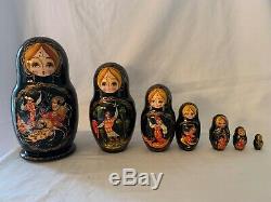 Vintage Russian Nesting Matryoshka Dolls 7 Dolls