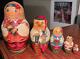 Vintage Russian Nesting Matryoshka Dolls Quality Set Of 5 Hand Painted Detail