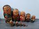 Vintage Russian Political Leaders Matryoshka Nesting Dolls Wooden Set Of 10 Euc