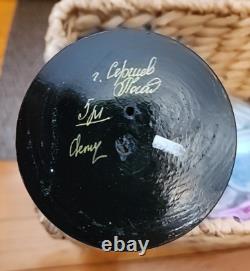 Vintage Russian Red Nesting Dolls Exquisite Hand Painted Signed Set of 5