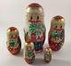 Vintage Russian Santa Matryoshka Nesting Dolls Wooden 5 Piece 6.25