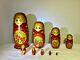 Vintage Russian Sergiev Posad Matryoshka Nesting Dolls Hand Painted 9 Ps 1993