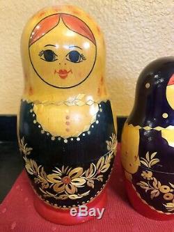 Vintage Russian/Soviet Union Nesting Dolls Complete Set of 9