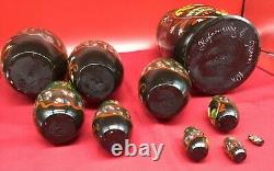 Vintage SIGNED Russian Nesting Dolls 10 piece set fine hand painted rare 10m