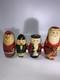 Vintage Santa Nutcracker Nesting Dolls 4 Sets Handpainted Wood