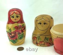 Vintage Semyonov Nesting Dolls Russian Matroyshka USSR 1970 Wood Handmade Russia