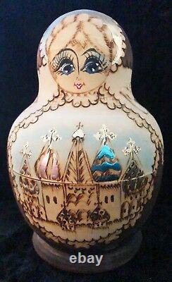 Vintage Set 10 Russian Hand Painted collector Nesting doll S. Pasad 96