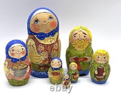 Vintage Set Of 7? Authentic Russian Matryoshka Family Nesting Dolls, Signed