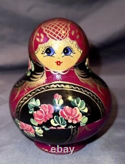 Vintage Signed Original Rare 12 Piece Set Of Nesting dolls, Babushka Doll
